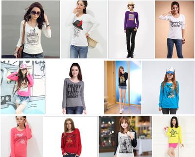 廠家直銷女裝T恤 地攤熱賣低價日韓圓領長袖T恤批發指南